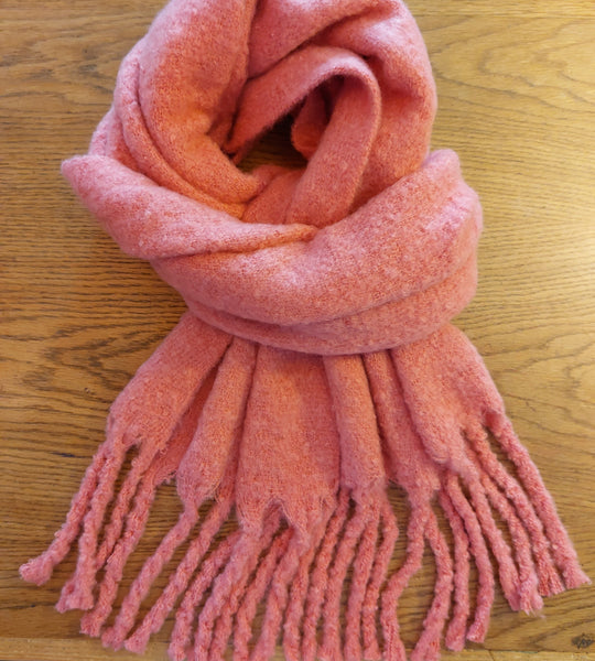 NEW! Fringed Scarf - Pink