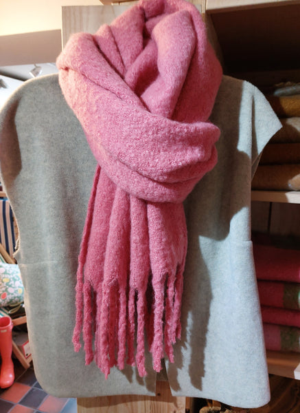 NEW! Fringed Scarf - Pink