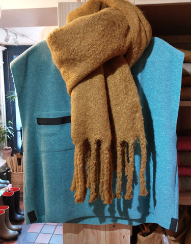 NEW! Fringed Scarf - Mustard