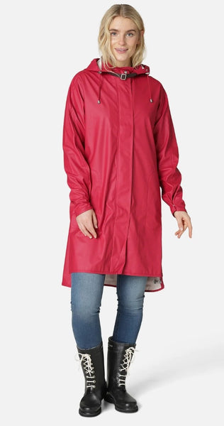 NEW! Ilse Jacobsen Long Raincoat - Deep Red