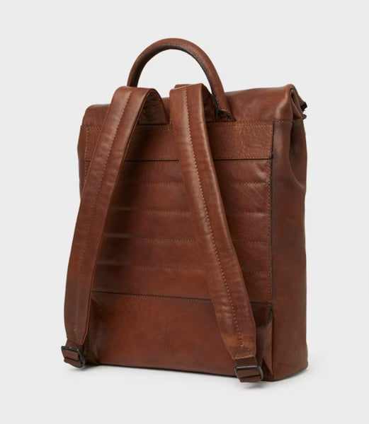 NEW! Leather Fold-Over Backpack