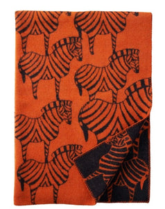 NEW! Klippan Zebra Blanket -Orange