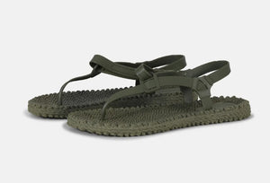 NEW! Ilse Jacobsen Flip Flops with Straps - Army Green