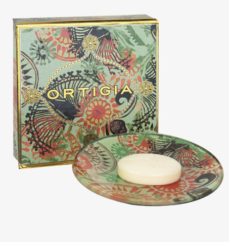 NEW!  ORTIGIA Fico D'India Glass Plate & Soap