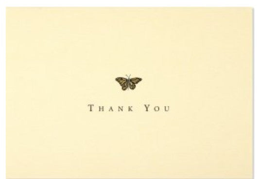 NEW! 'Thank You' Notecards - Gold Butterfly