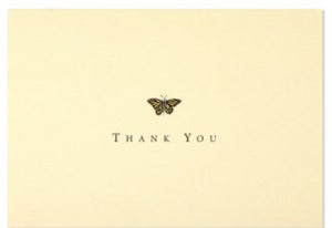 'Thank You 'Notecards - Gold Butterfly