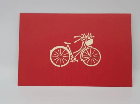 NEW! Pop Up Cards - Bicycle with Flowers